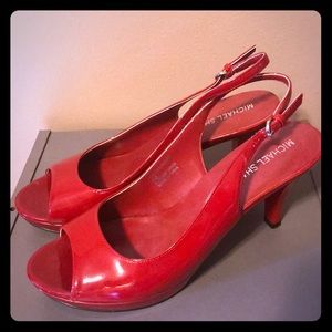 Red patent heels size 9